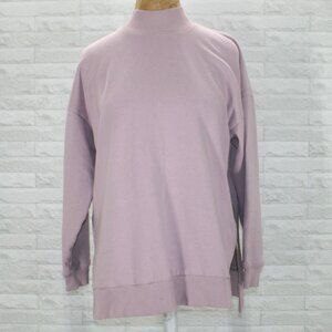 AMERICAN EAGLE Sweatshirt Oversized Mock Neck Pastel Lavender Thick X-Small